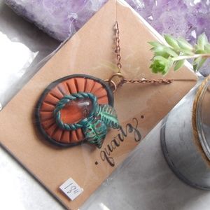 Handmade quartz leaf necklace